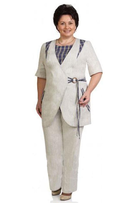 Модели костюмов из льна для женщин 50 лет