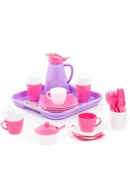 Набор детской посуды Алиса с подносом на 4 персоны (Pretty Pink)