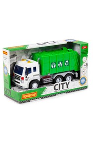 Сити, автомобиль коммунальный инерционный (со светом и звуком) (зелёный) (в коробке)