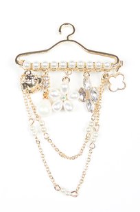Модель Брошь 97068 золото+белый Fashion Jewelry