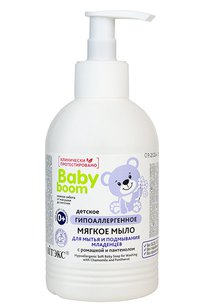 BABY BOOM детское гипоаллергенное МЯГКОЕ МЫЛО для мытья и подмывания младенцев с ромашкой и пантенолом 300 мл