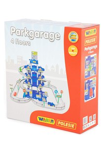 Паркинг 4-уровневый с дорогой и автомобилями (синий) (в коробке)